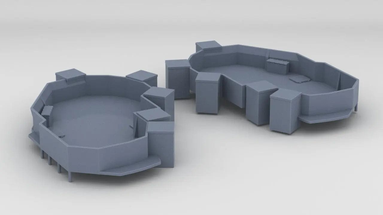 1/100 Richelieu Amidships 40mm Twin Tub Set (2pcs) - distefan 3d print