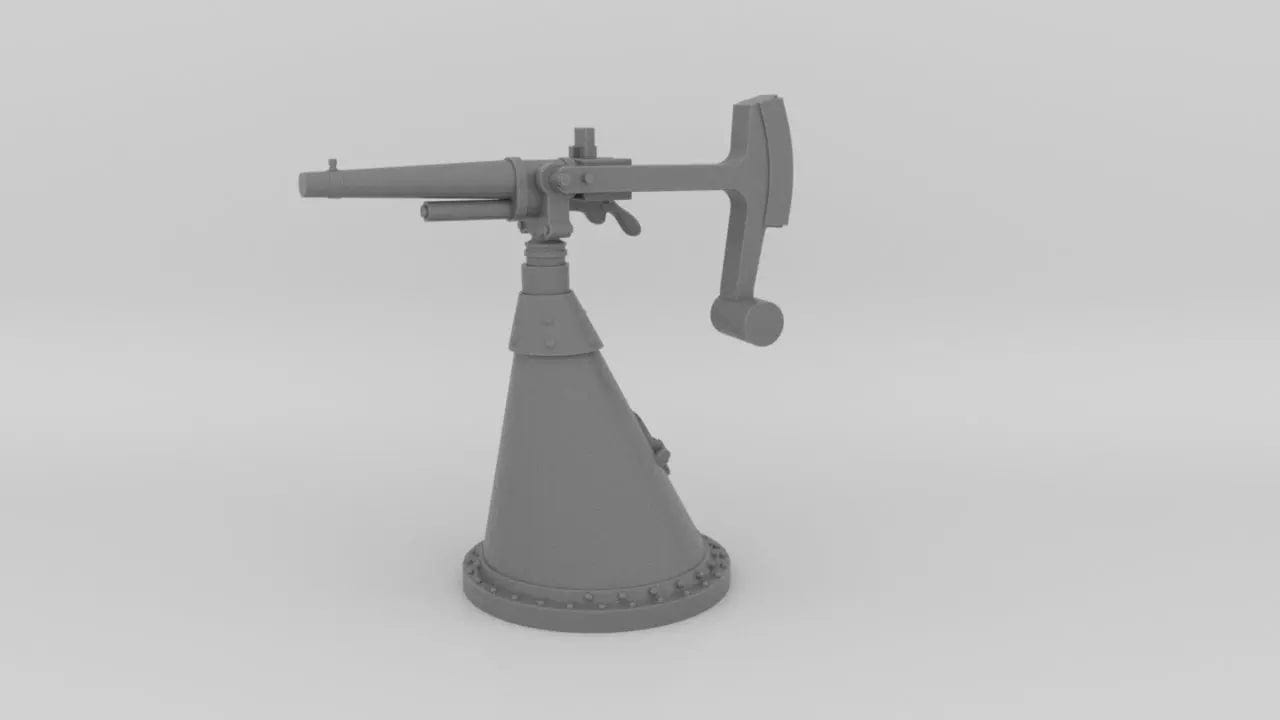 1/100 Russian 37 mm (1.5") Hotchkiss Gun - distefan 3d print