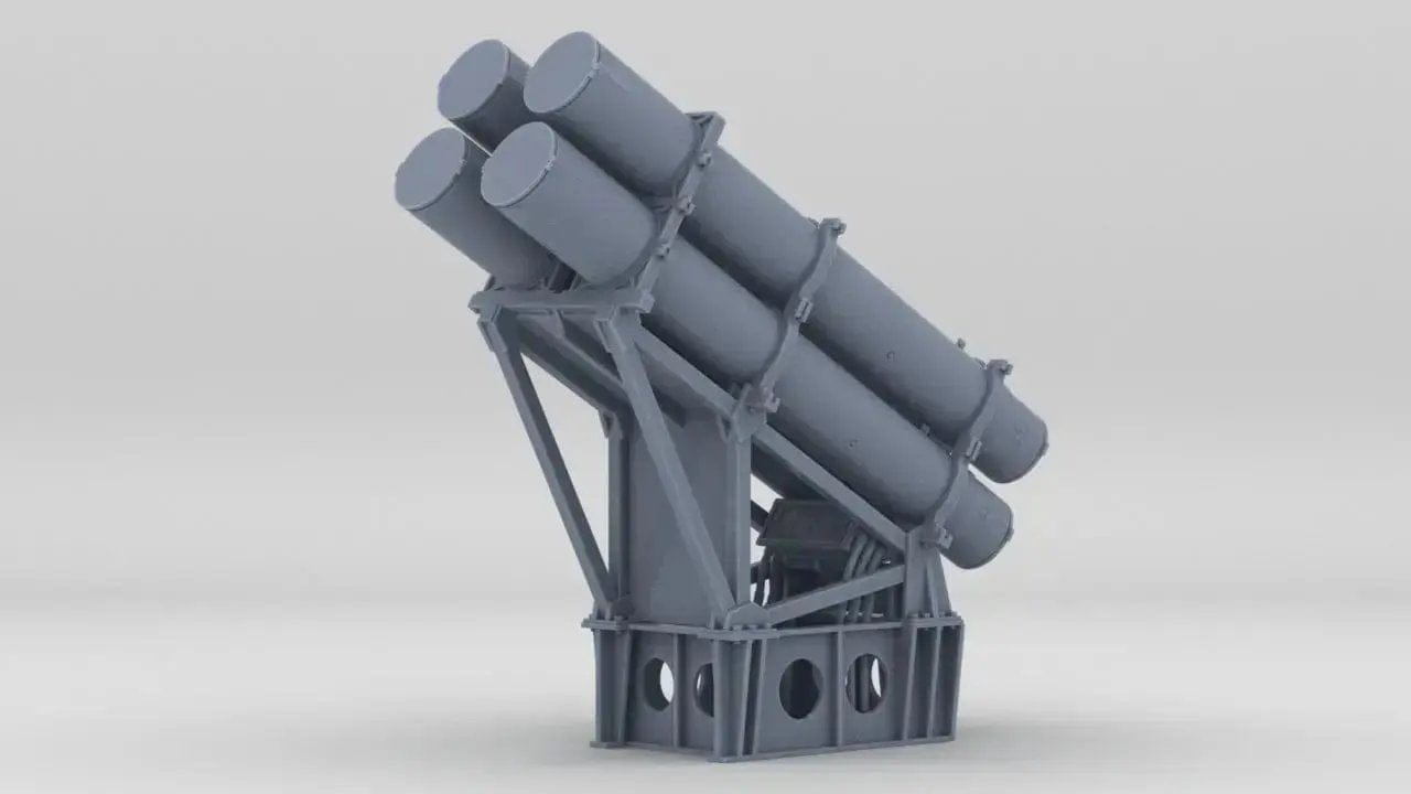 1/100 US Two Harpoon Missile Launchers - distefan 3d print