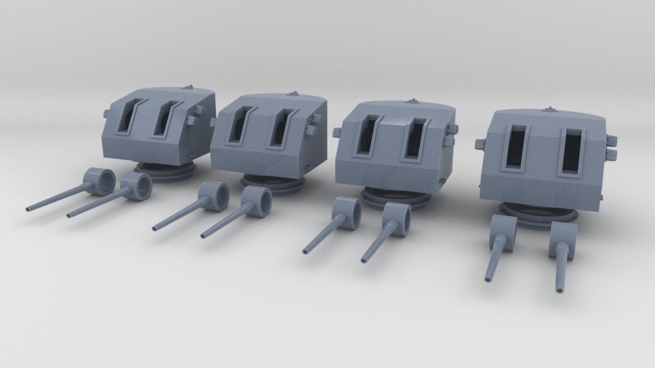 1/100 USN 5"/38 Cal. Mk.38 Twin Mount Set (4pcs) - distefan 3d print