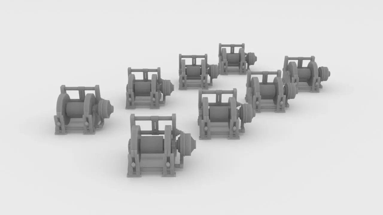 1/100 YTB Tugboat Ape Winch R-Side Set 8pcs - distefan 3d print