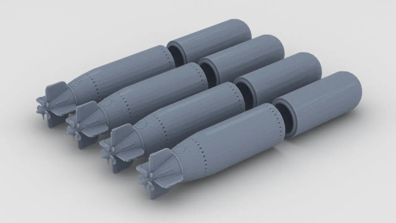 1/12 USN Mk13 Torpedo for PT Boat Set (4pcs) - distefan 3d print