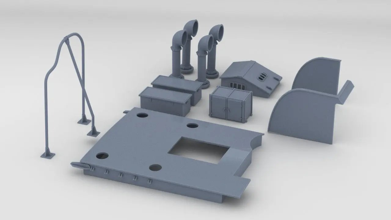 1/12 USN PT Boat 109 Engine Room Hatch Kit - distefan 3d print