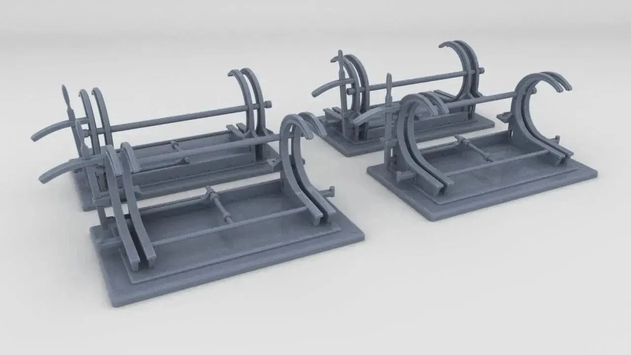 1/12 USN PT Boat Torpedo Roll Off Racks Set (4pcs) - distefan 3d print