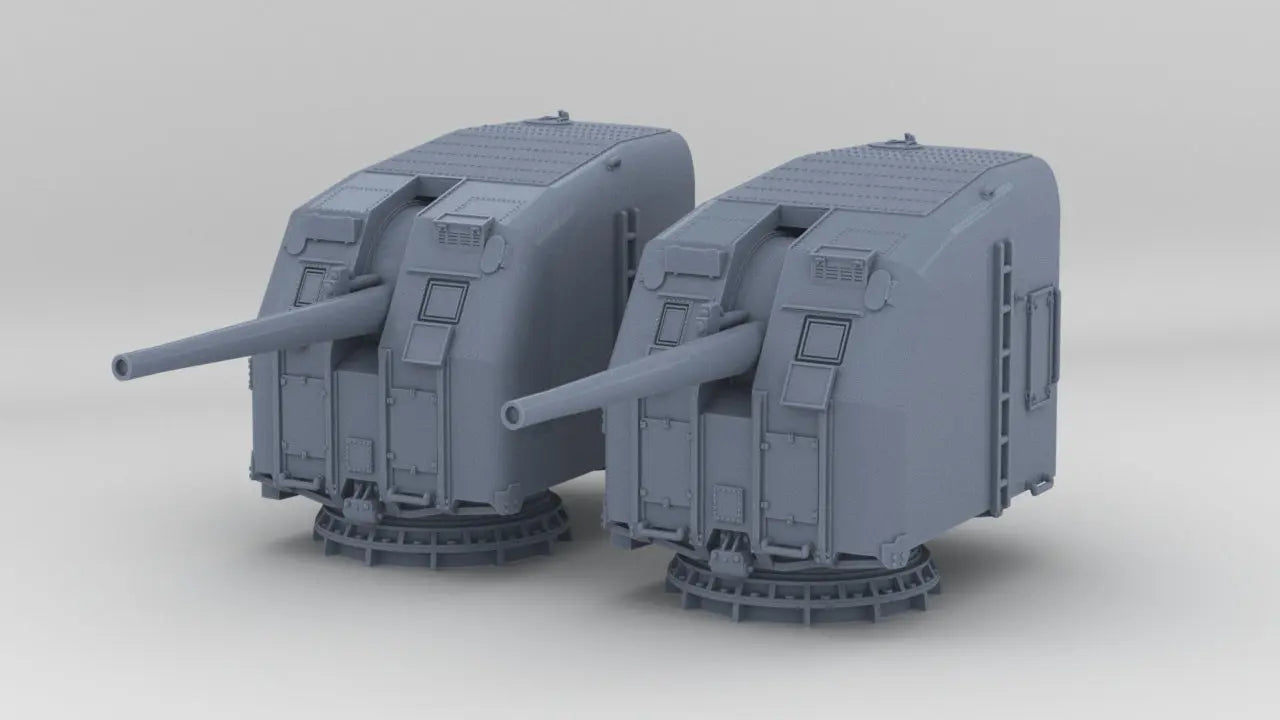 1/125 USN 5"/38 Cal. Gun Mounts Hard Set (2pcs) - distefan 3d print