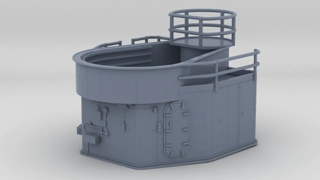 1/125 USS Fletcher Aft 40mm Bofors Tub Platform v2 Resin3Dinteractive