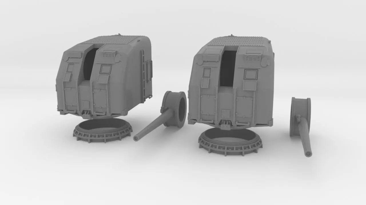 1/125 USN 5"/38 Cal. Gun Mounts Hard Set 2pcs - distefan 3d print