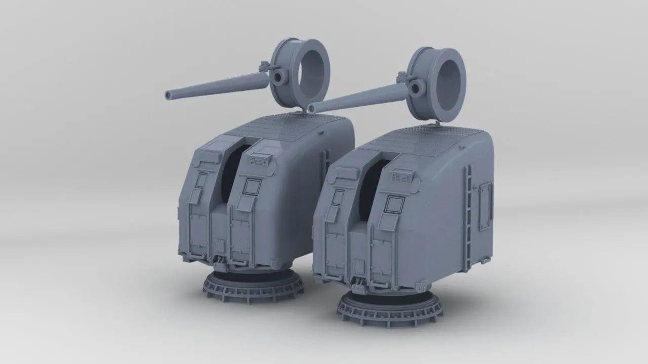 1/125 USN 5"/38 Cal. Gun Mounts Hard Set (2pcs) - distefan 3d print