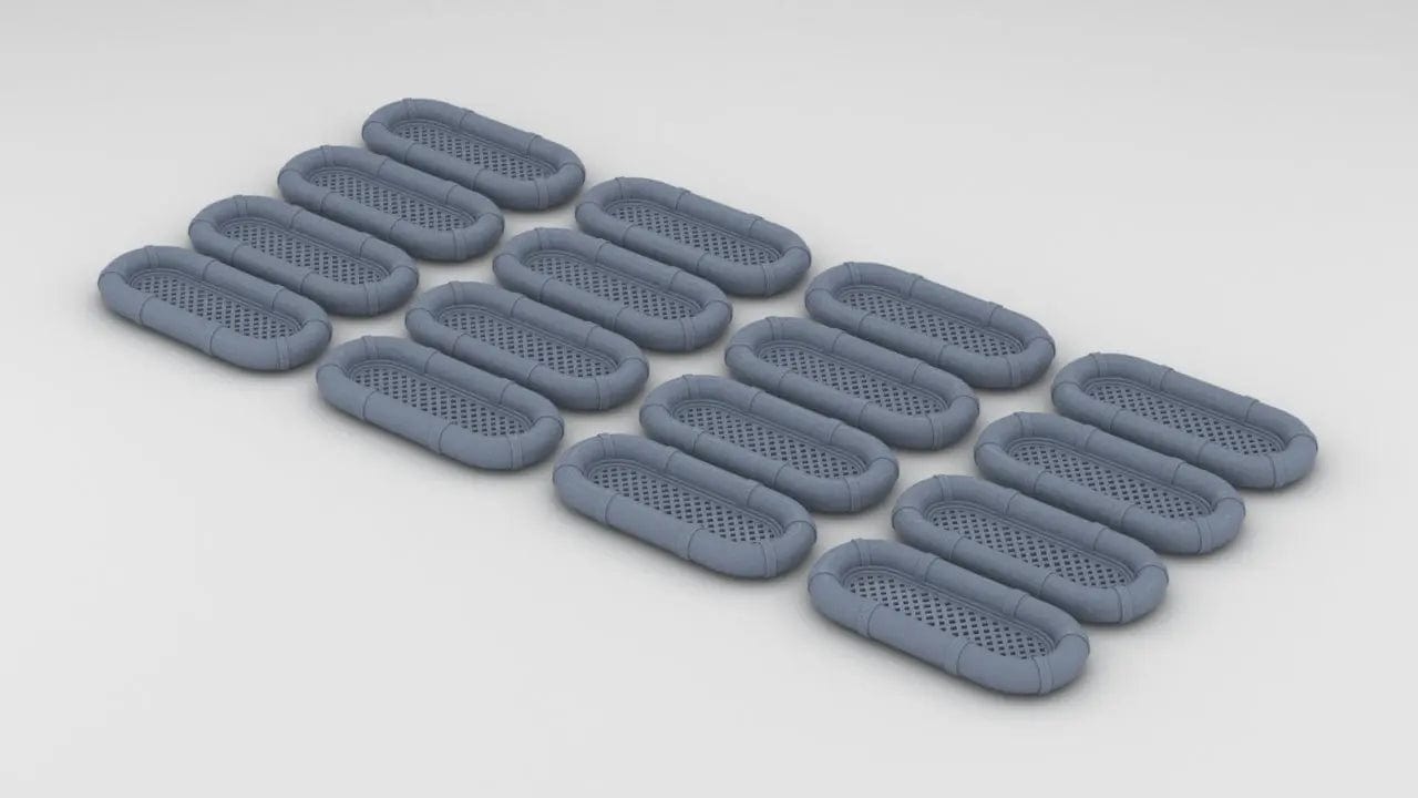 1/125 USN Life Raft Oval Set (16pcs) - distefan 3d print