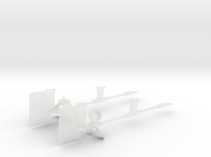 1/125 USN props set supports and rudders - distefan 3d print