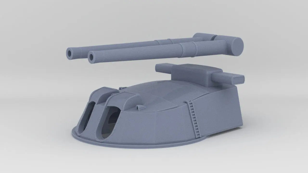 1/128 HMS Vanguard 15-inch 381mm Mark I Gun Turret "X" - distefan 3d print