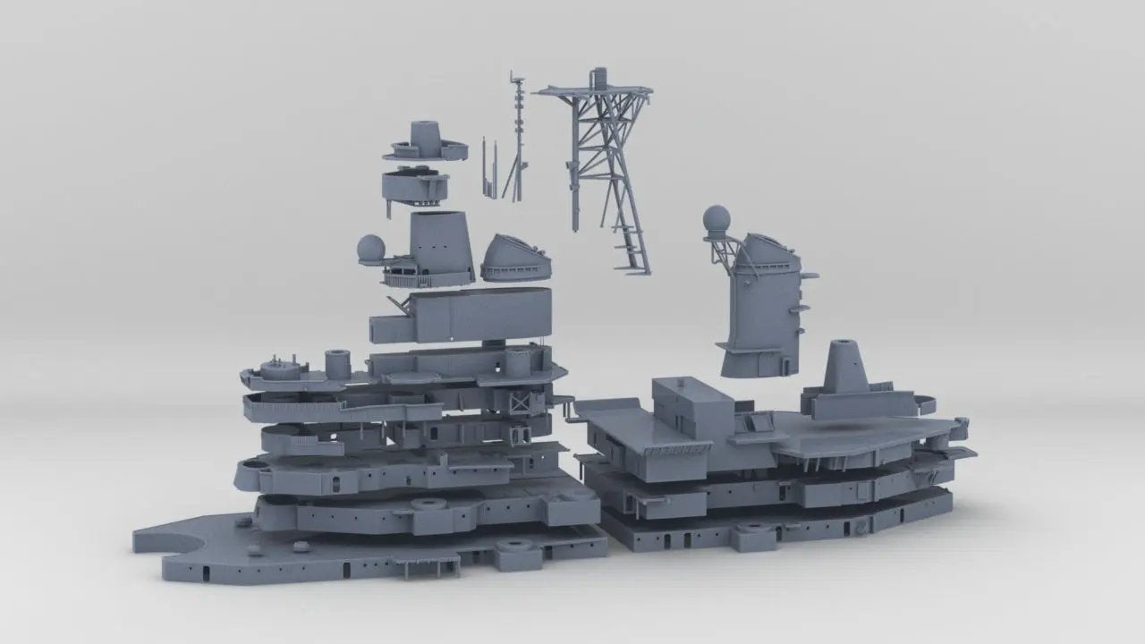 1/128 USS Iowa '84 Superstructure Set - distefan 3d print