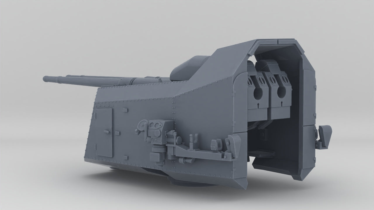 1/128 DKM 10.5cm SK C/33 Guns in the Dopp L C/37 Twin Mount Protosoon
