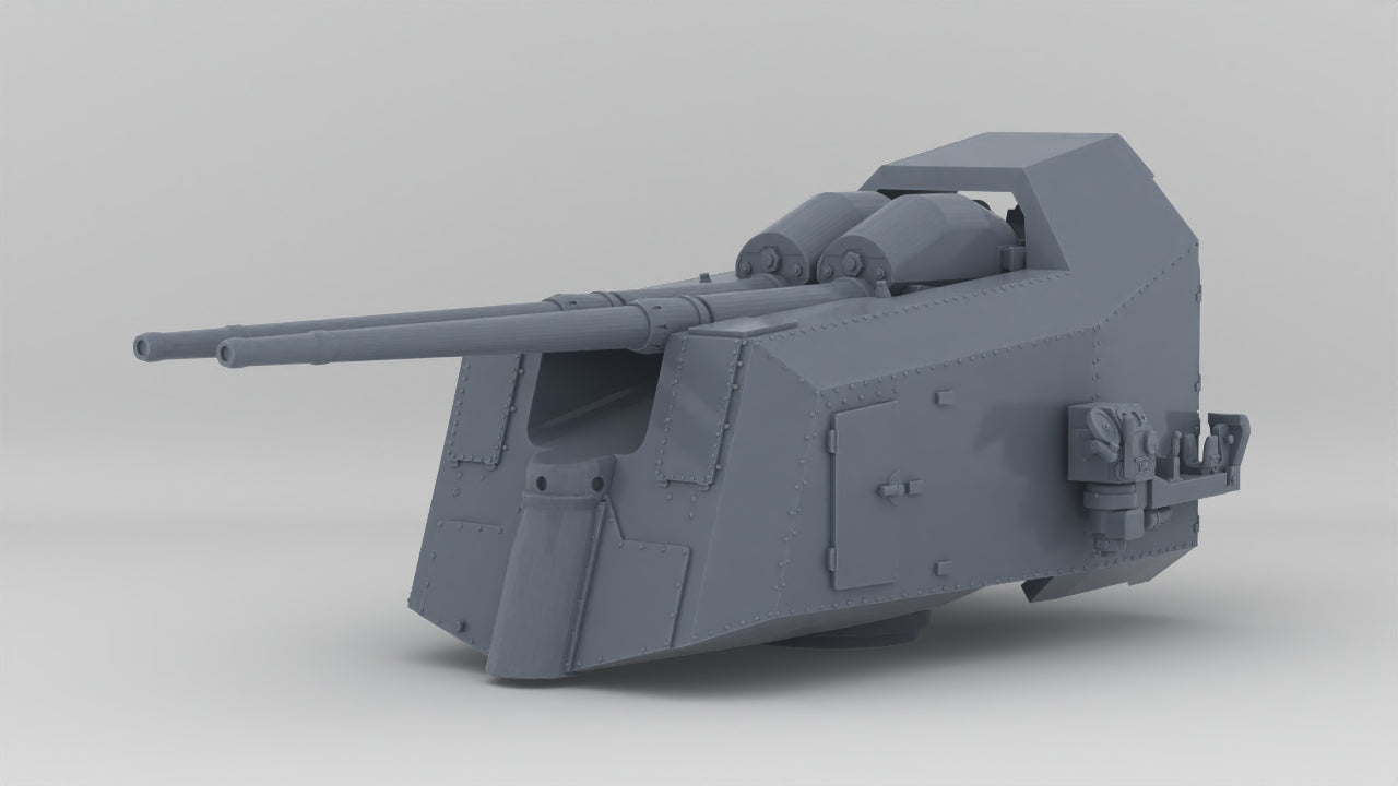 1/128 DKM 10.5cm SK C/33 Guns in the Dopp L C/37 Twin Mount Protosoon