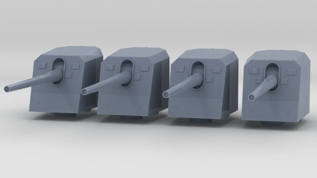 1/128 DKM 15cm/55 (5.9in) SK C/28 Single Mount Set (4pcs) - distefan 3d print