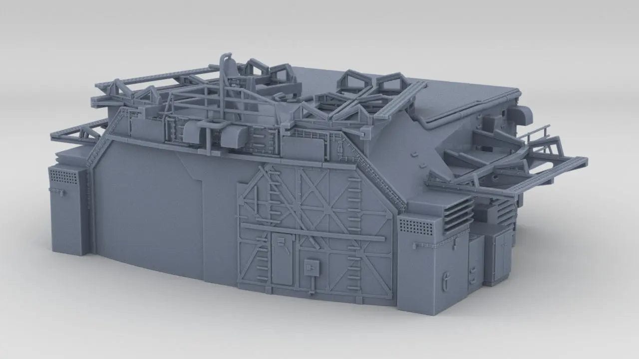 1/128 DKM Bismarck Aft Double Hangar - distefan 3d print