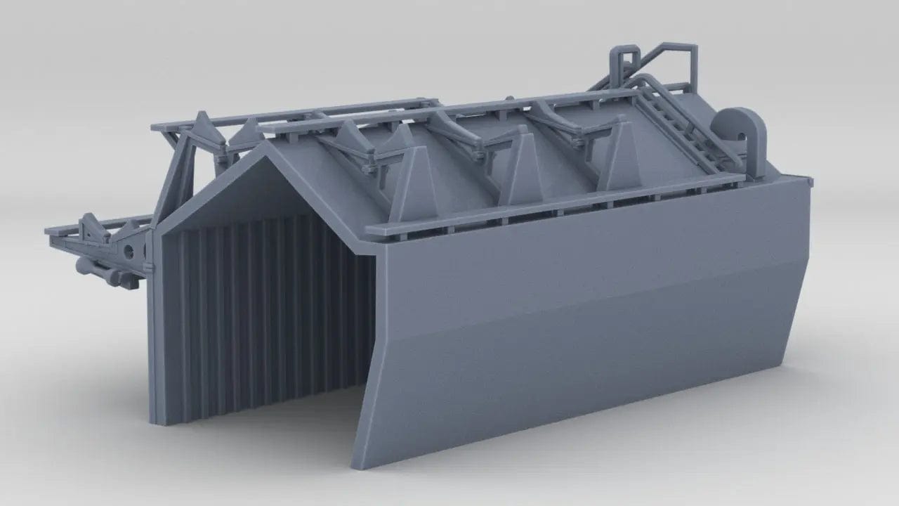 1/128 DKM Bismarck Hangar Starboard - distefan 3d print