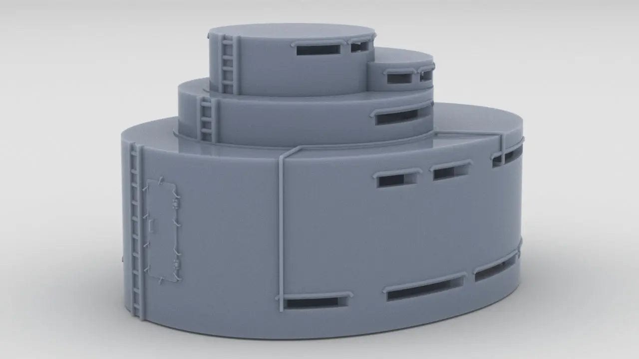 1/128 HMS Hood - Forward Deck 2 Housing - distefan 3d print