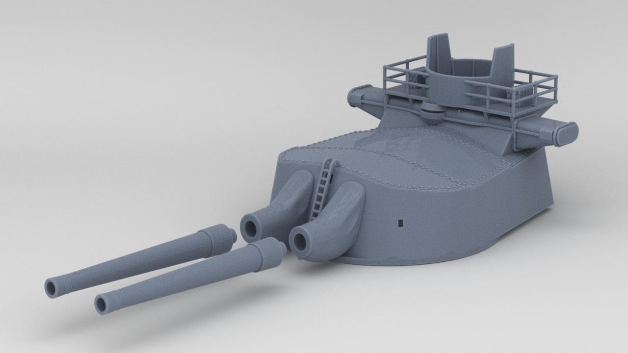 1/128 HMS Hood Twin 15 in 381mm Gun "B" Set - distefan 3d print