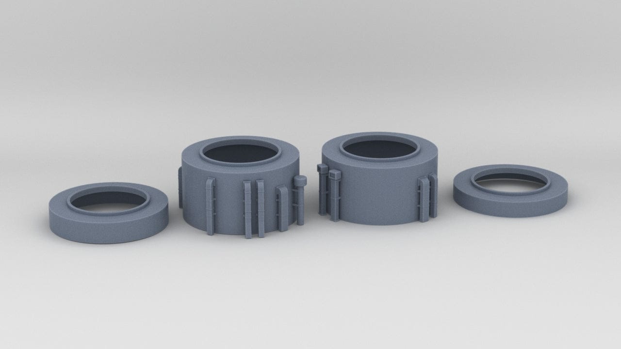 1/128 HMS Hood Twin 15 in 381mm Gun Barbette Set (4pcs) - distefan 3d print