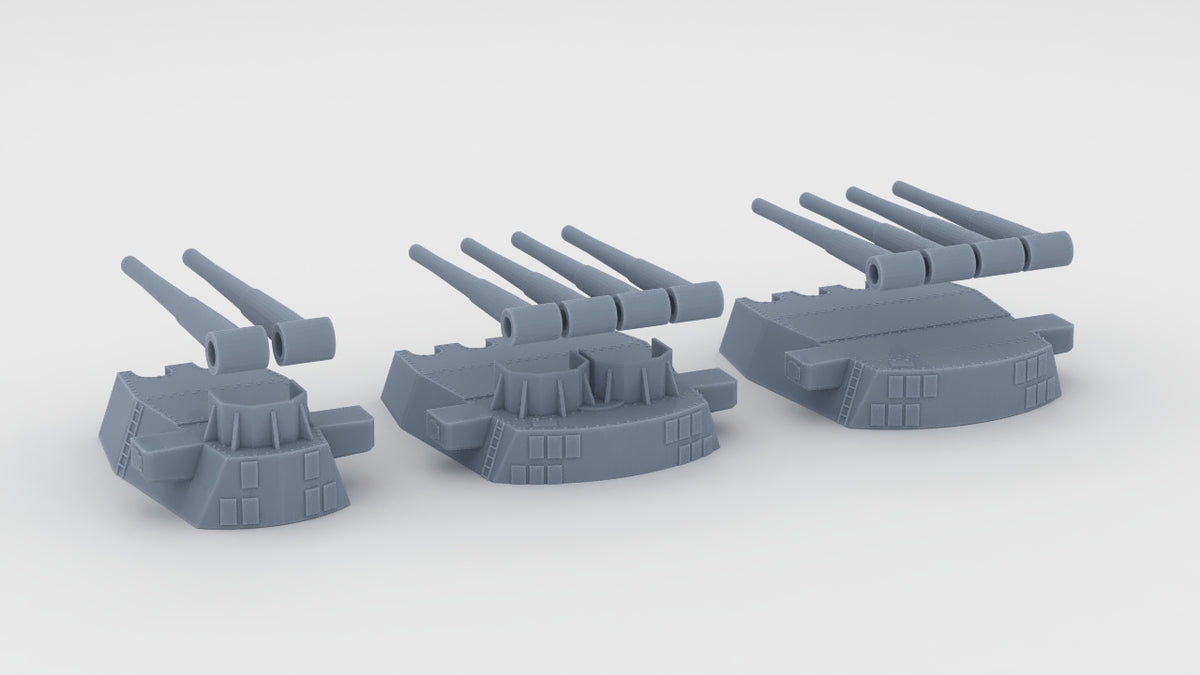 1/128 HMS King George V 14in Turrets Set (3pcs) - distefan 3d print