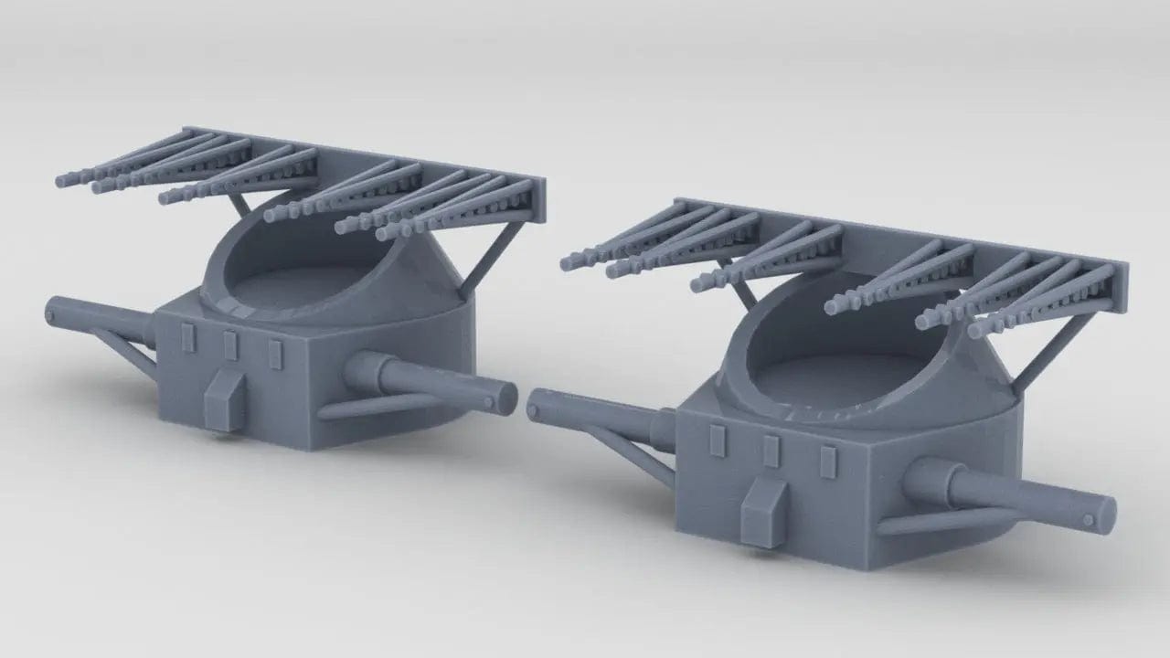 1/128 HMS Warspite 4in high Angled Control Tower Set (2pcs) - distefan 3d print