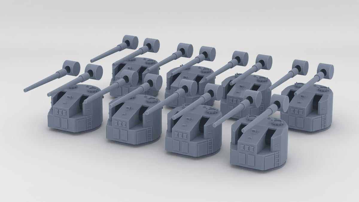 1/128 RN Twin QF 5.25-inch (133 mm) Gun Set (8pcs) - distefan 3d print