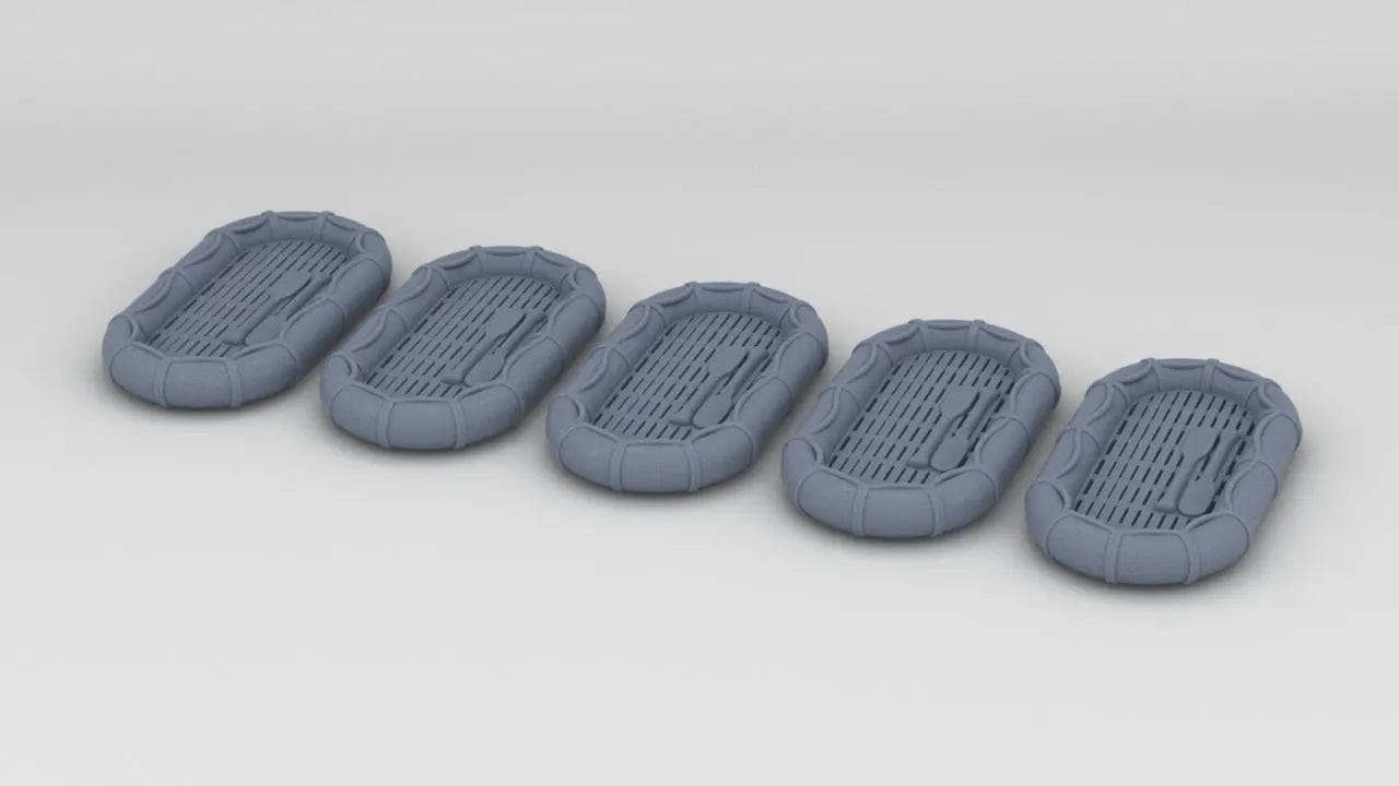 1/128 RN WWII Life Raft Large Set (5pcs) - distefan 3d print