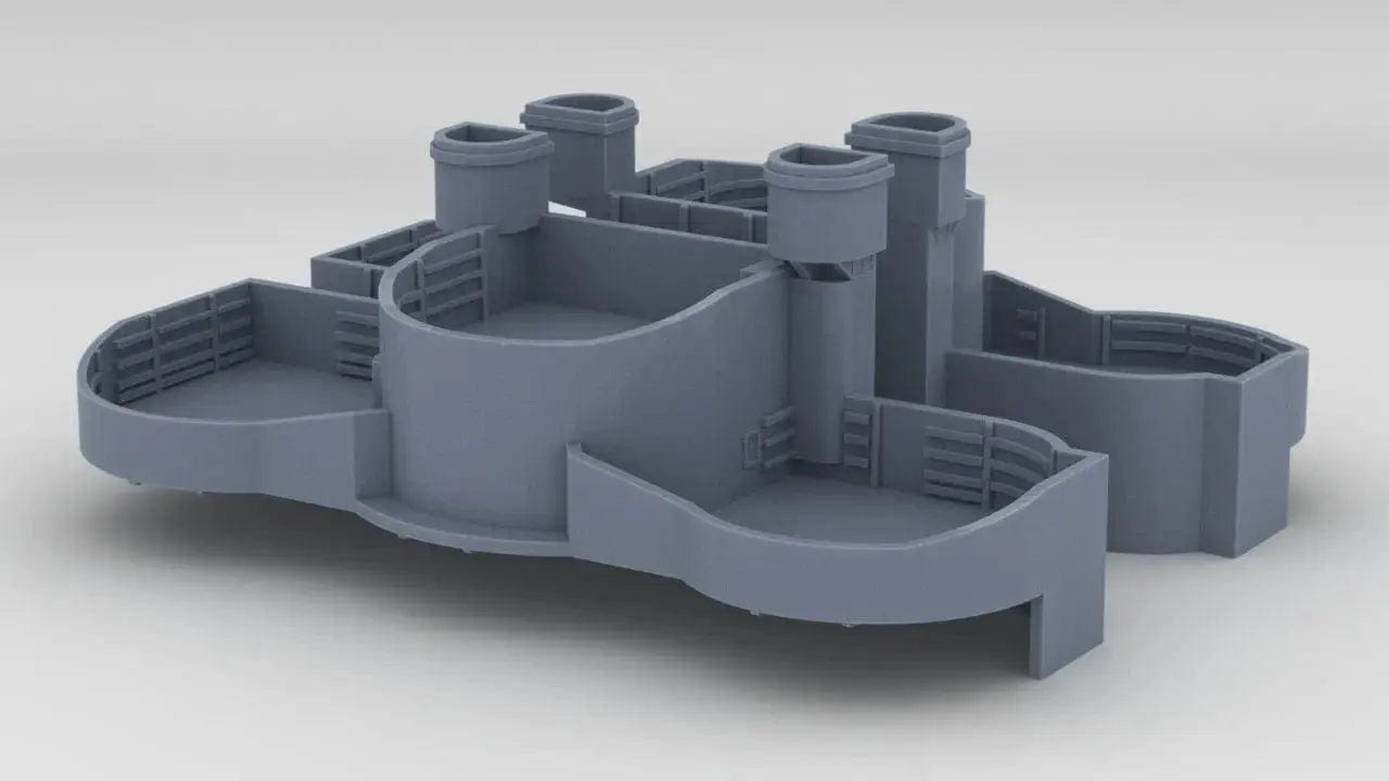 1/128 USS Iowa BB-61 Amidships 40mm Tub Set - distefan 3d print