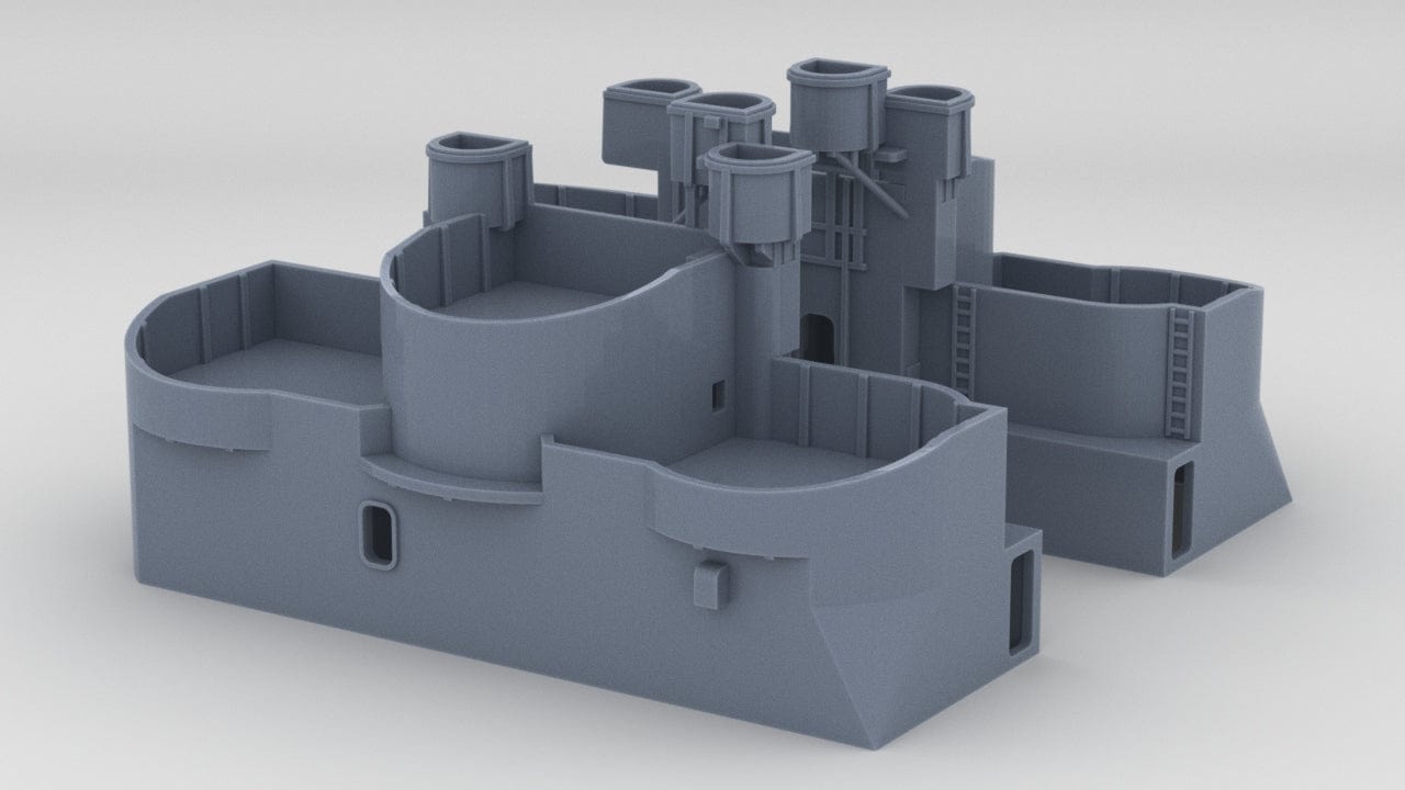 1/128 USS Missouri (BB-63) Amidships 40mm Tubs Set - distefan 3d print