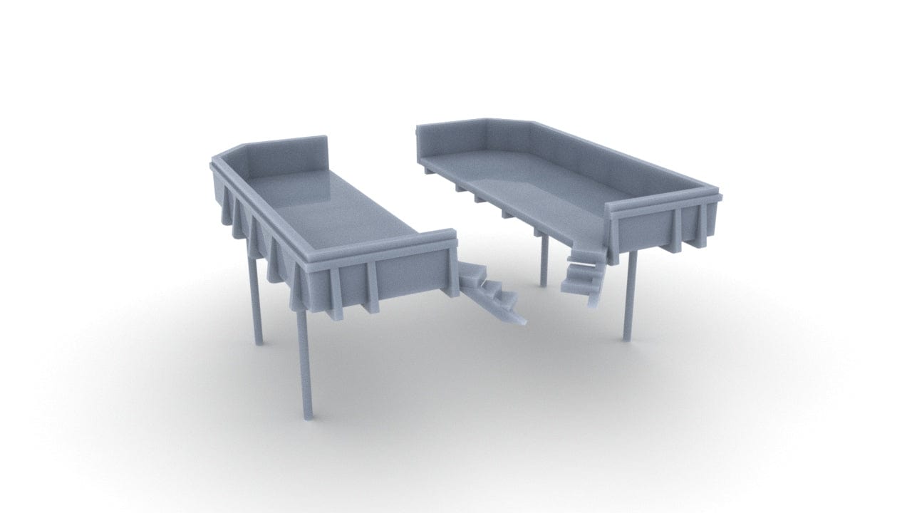 1/128 USS Missouri (BB-63) Deck 2 Amidships 20mm Tubs Set - distefan 3d print