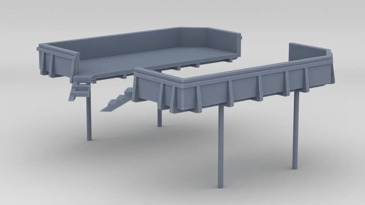 1/128 USS Missouri (BB-63) Deck 2 Amidships 20mm Tubs Set - distefan 3d print