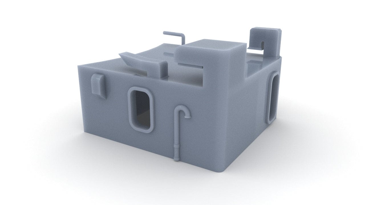 1/128 USS Missouri (BB-63) Forward Barbette House - distefan 3d print