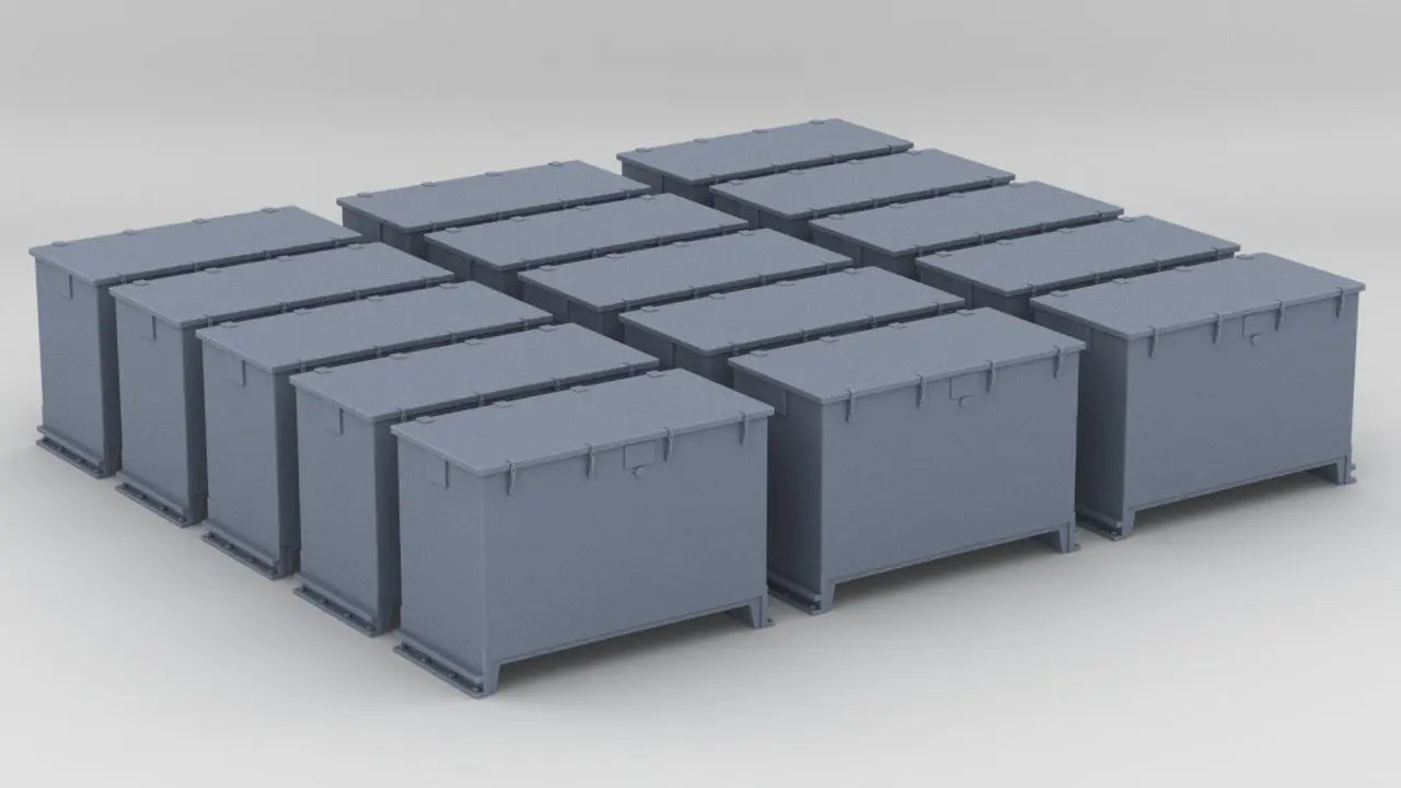 1/144 DKM 8.8cm & 10.5cm Ammo Locker Set (15pcs) - distefan 3d print