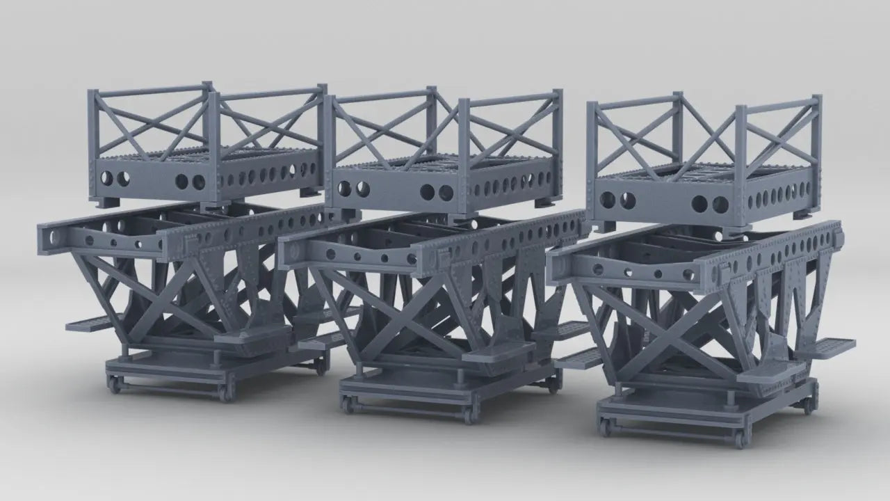 1/144 IJN Trolley & Trailer for Twin-Floatplane Set (6pcs) Resin3Dinteractive