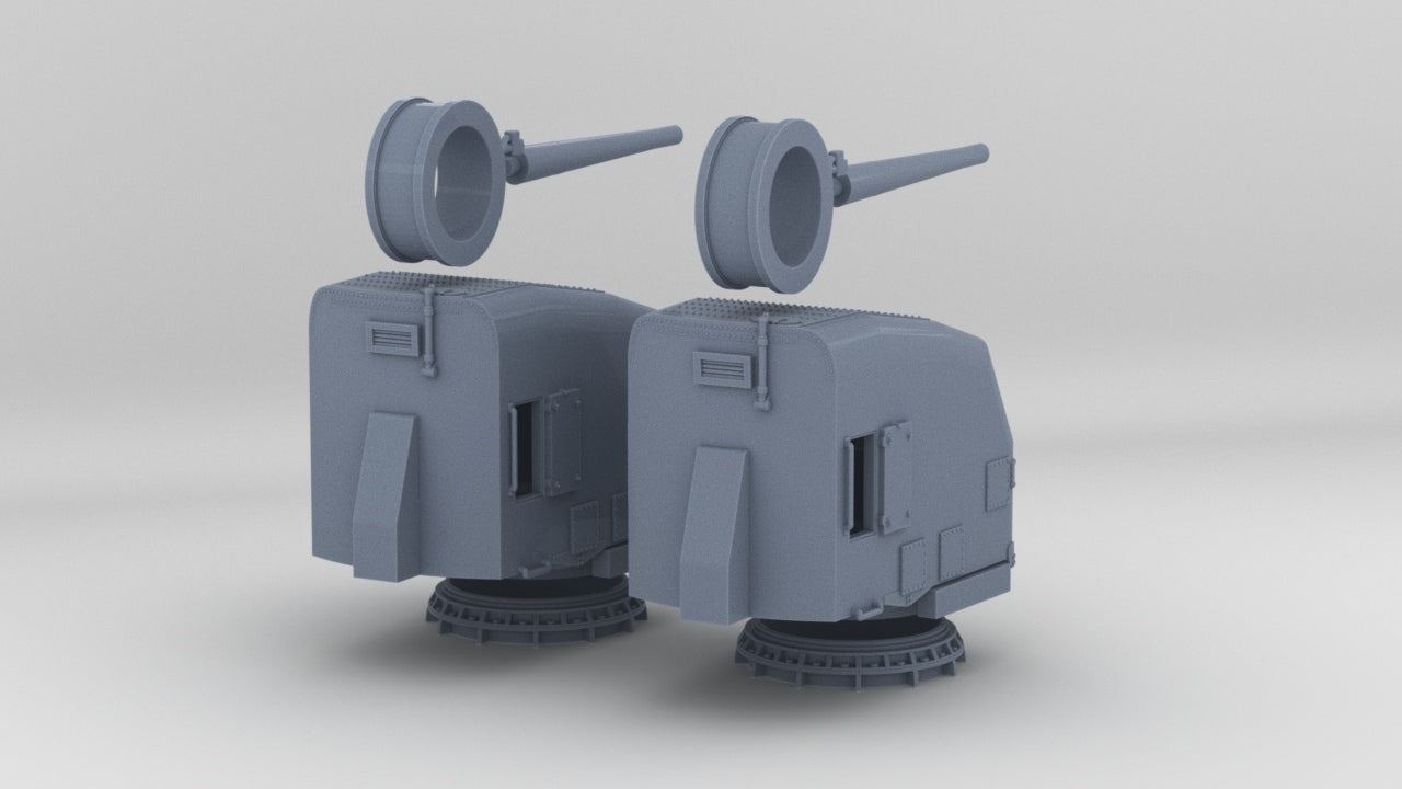 1/144 USN 5"/38 cal. Gun Mounts Hard Set (2pcs)- distefan 3d print