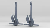 1/144 USN Anchor Danforth 2500kg. Set (2pcs)