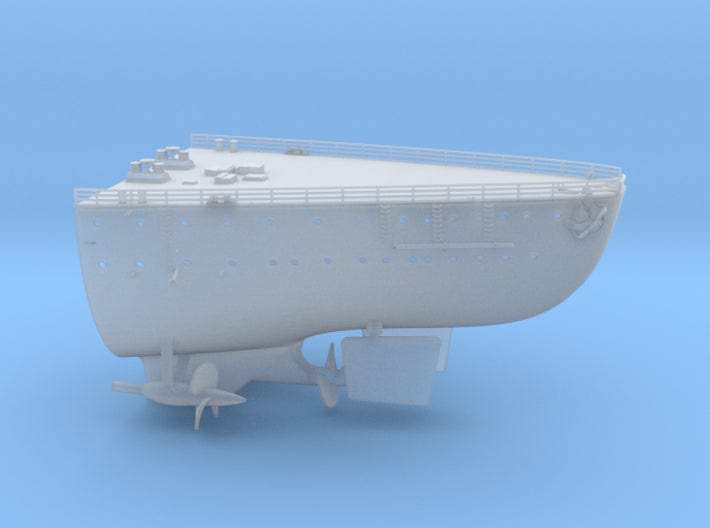1/144 DKM Bismarck deck stern - distefan 3d print