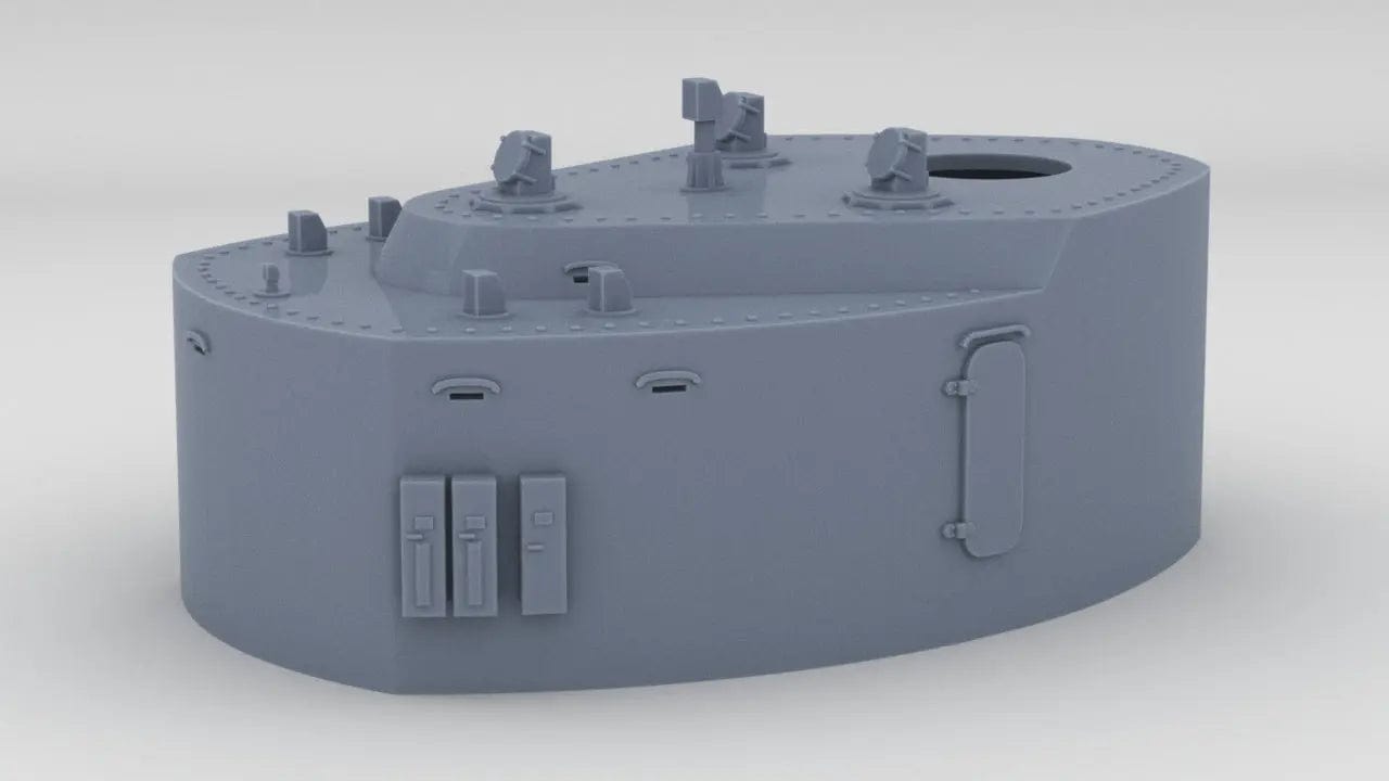 1/144 DKM Bismarck Forward Housing 7m RF - distefan 3d print