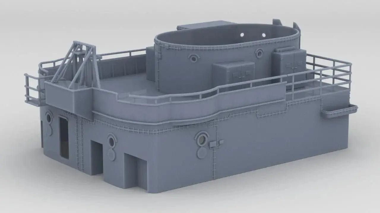1/144 DKM Bismarck Forward Upper Mast Deck 5 - distefan 3d print