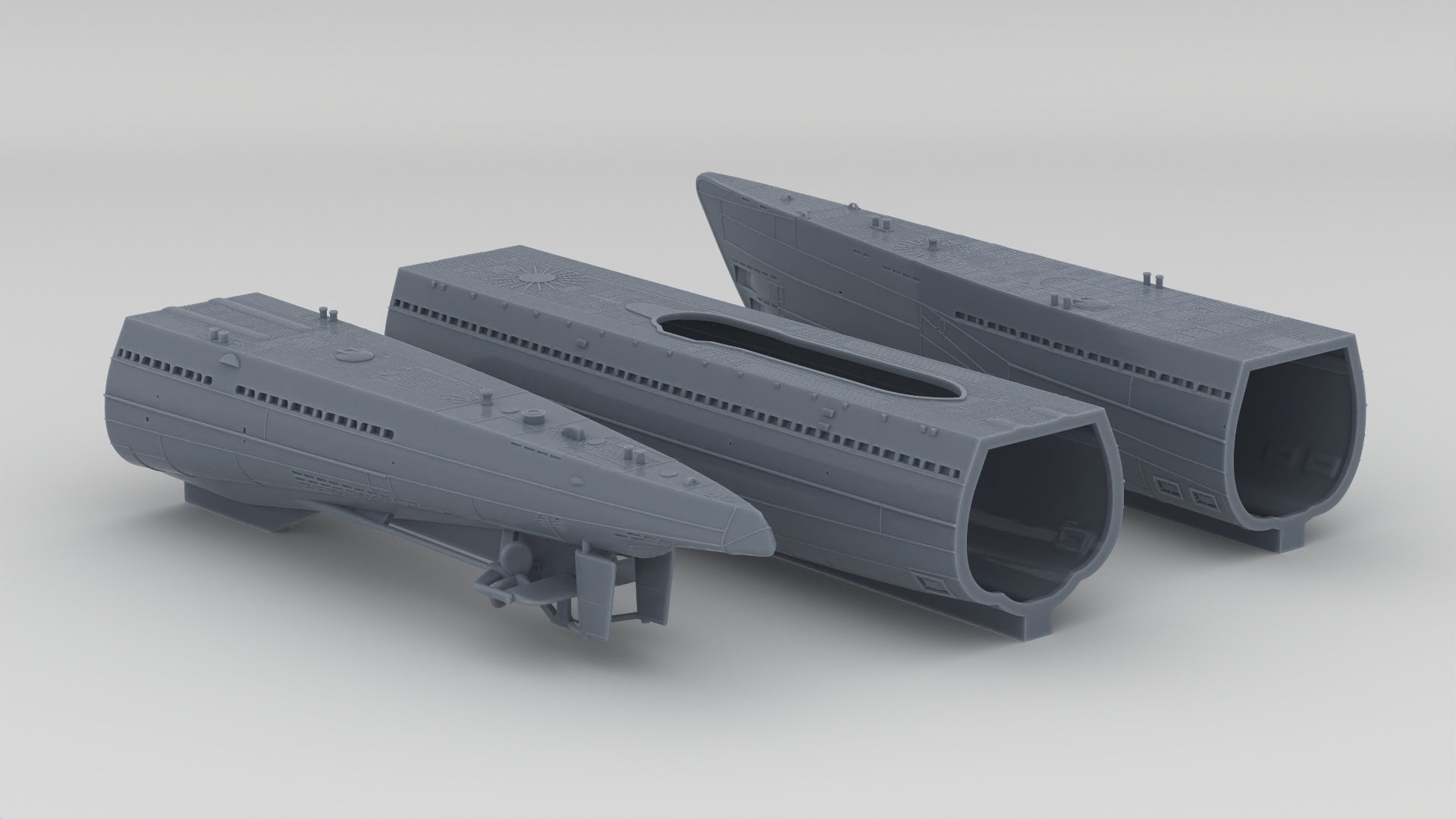 1/144 DKM U-Boot IXC U-505 Hull Set Protosoon