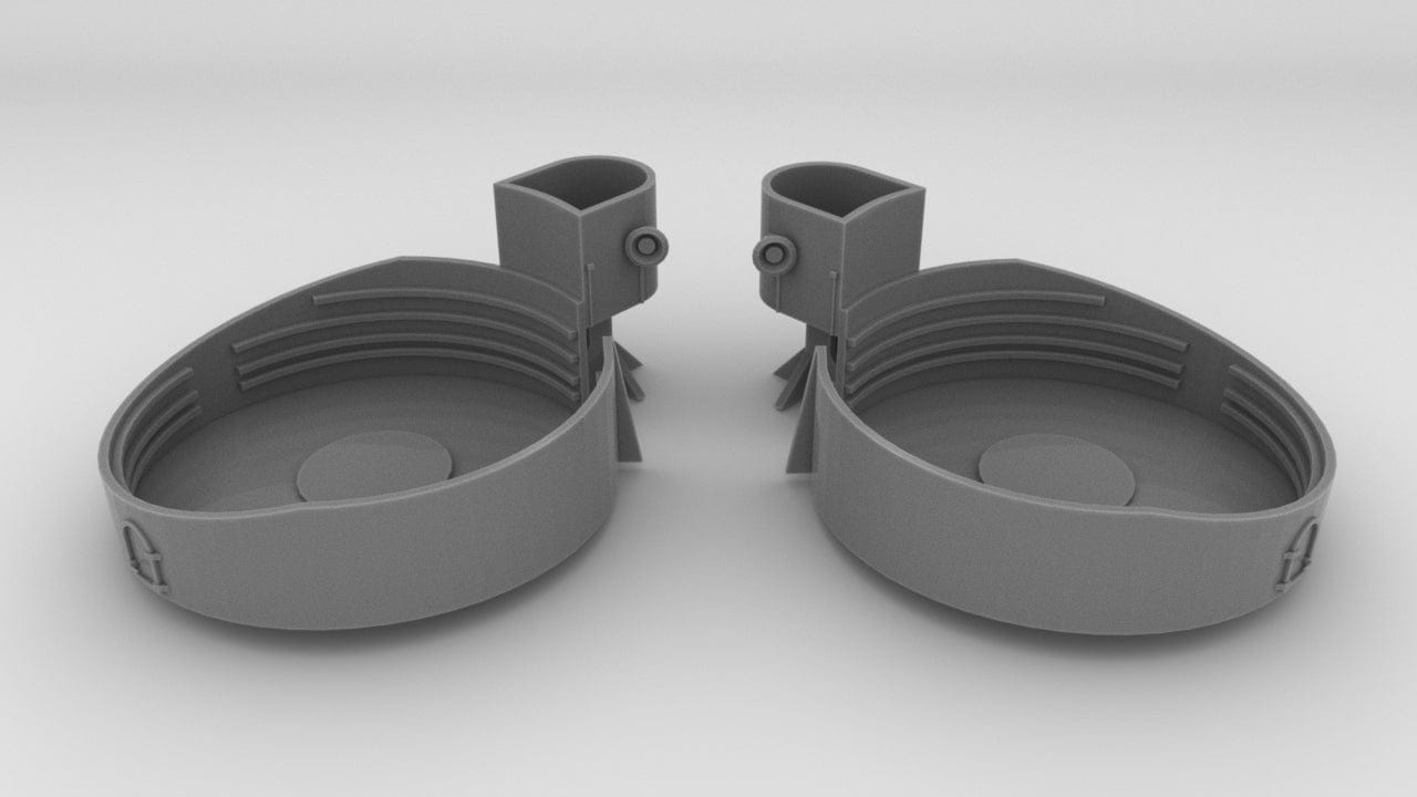 1/144 US Iowa Main Deck Tubs 40mm Stern - distefan 3d print