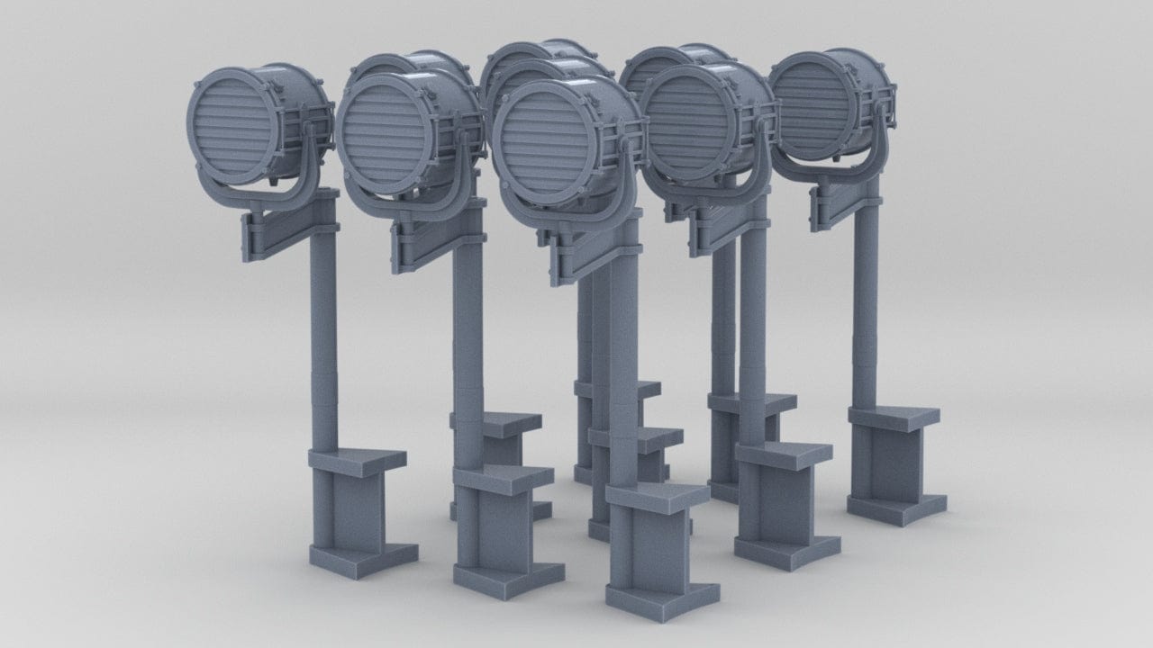 1/144 USN 12-inch Signal Searchlight v2 Set (9pcs) - distefan 3d print