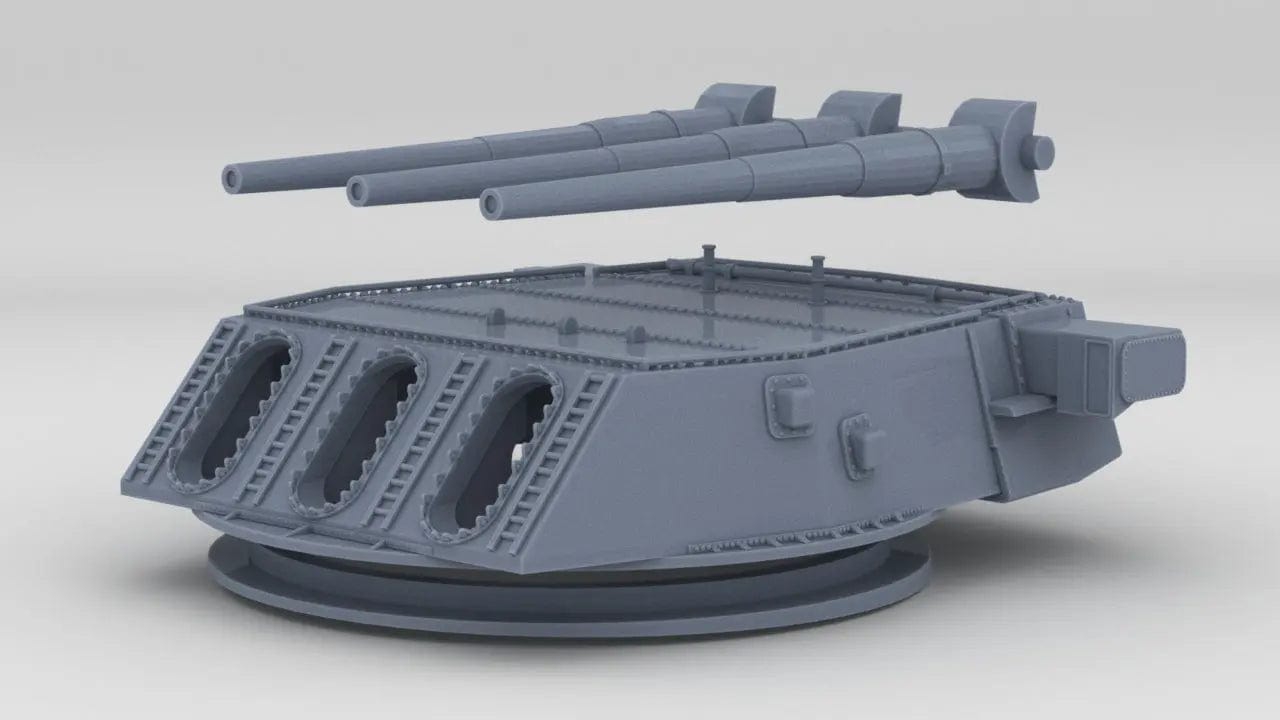 1/144 USN 16in/45 (40,6 cm) Mark 6 Turret 1 - distefan 3d print