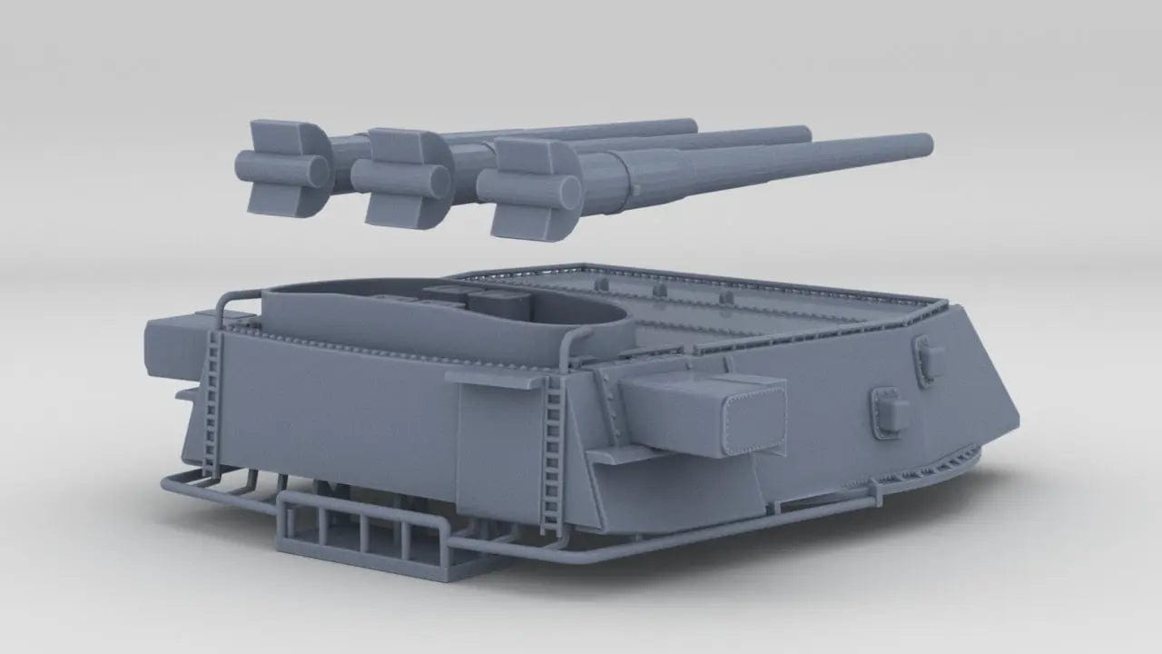 1/144 USN 16in/45 (40,6 cm) Mark 6 Turret 2 - distefan 3d print