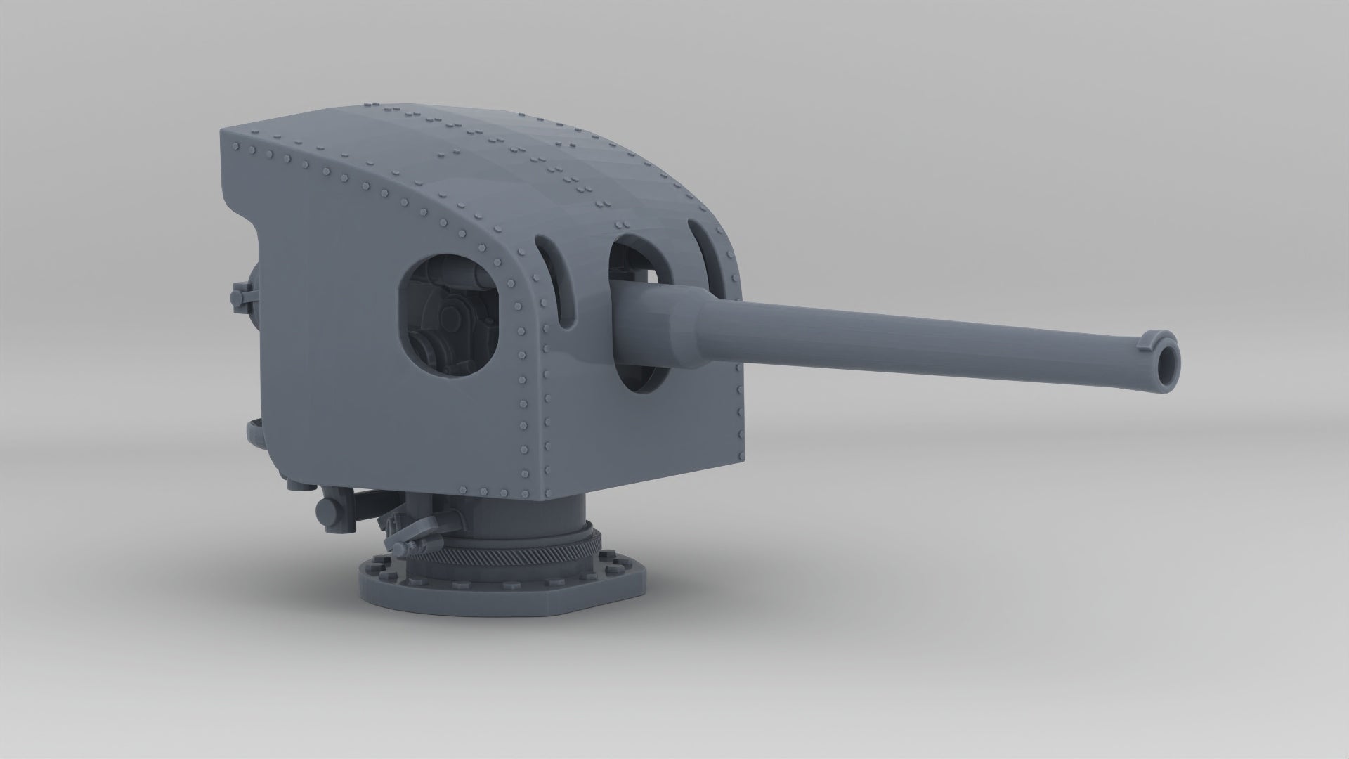 1/144 USN 4-inch/50 Cal. (10.2 cm) Deck Gun w/ Shield - distefan 3d print