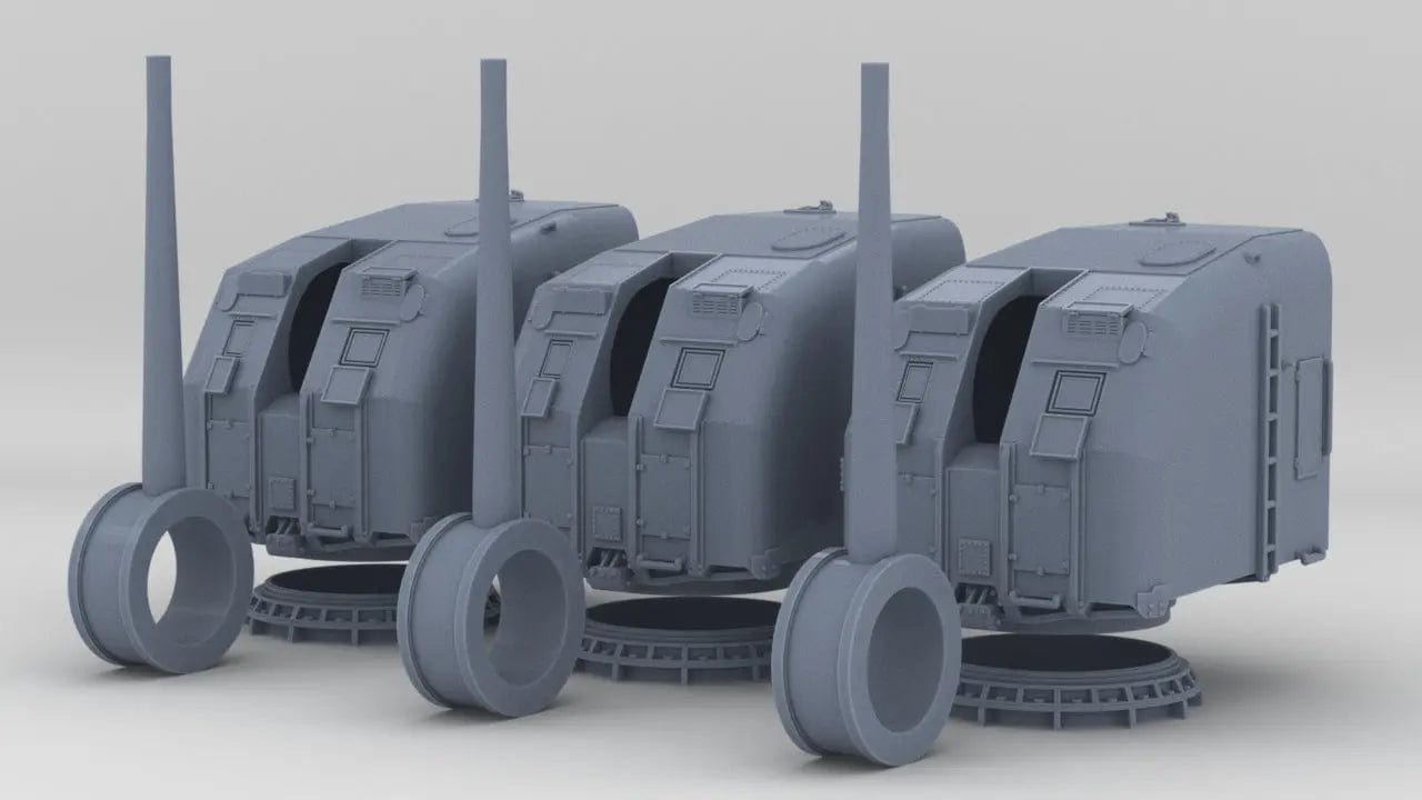 1/144 USN 5"/38 Cal. Gun Mounts Light Set (3pcs) - distefan 3d print