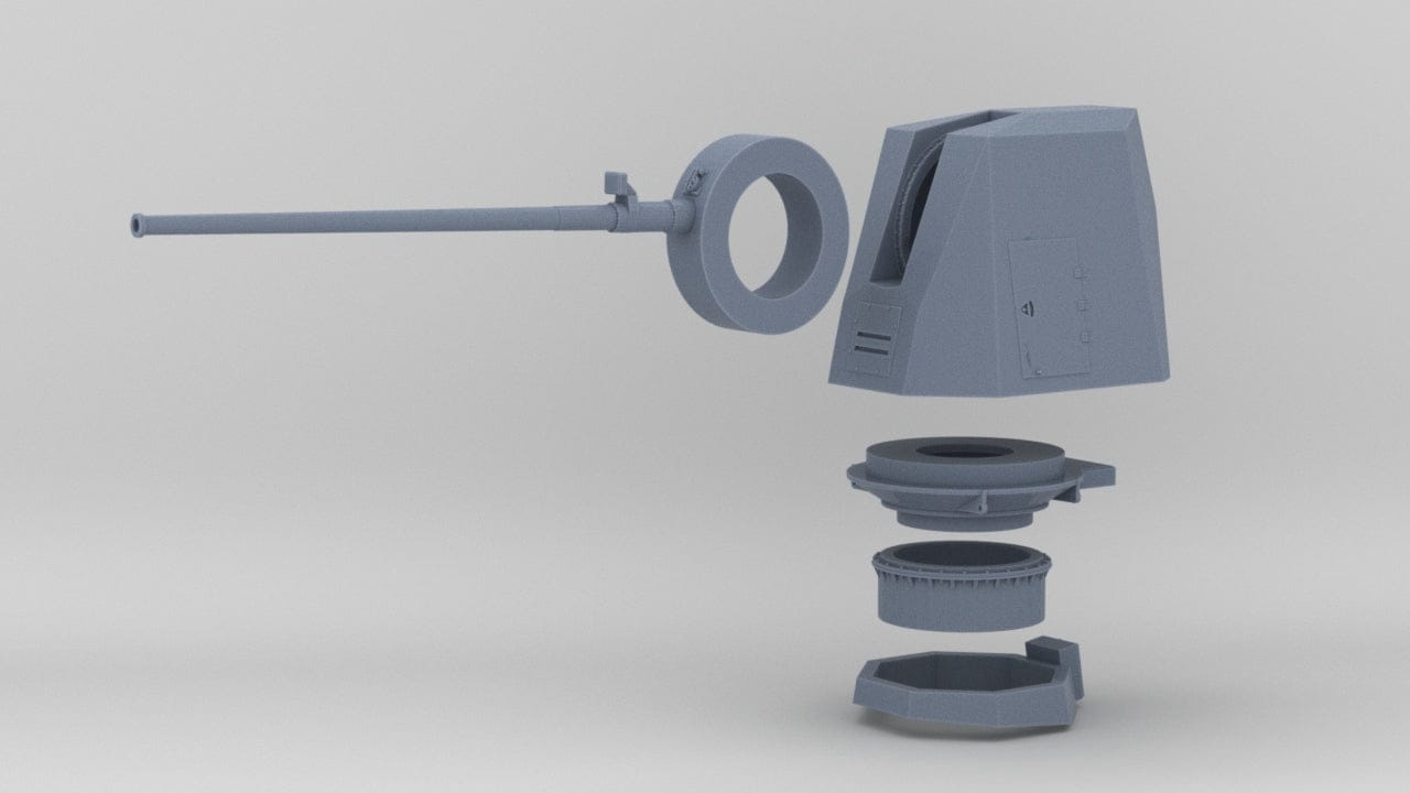 1/144 USN 5"/62 (12.7 cm) Mark 45 Mod 4 Kit - distefan 3d print