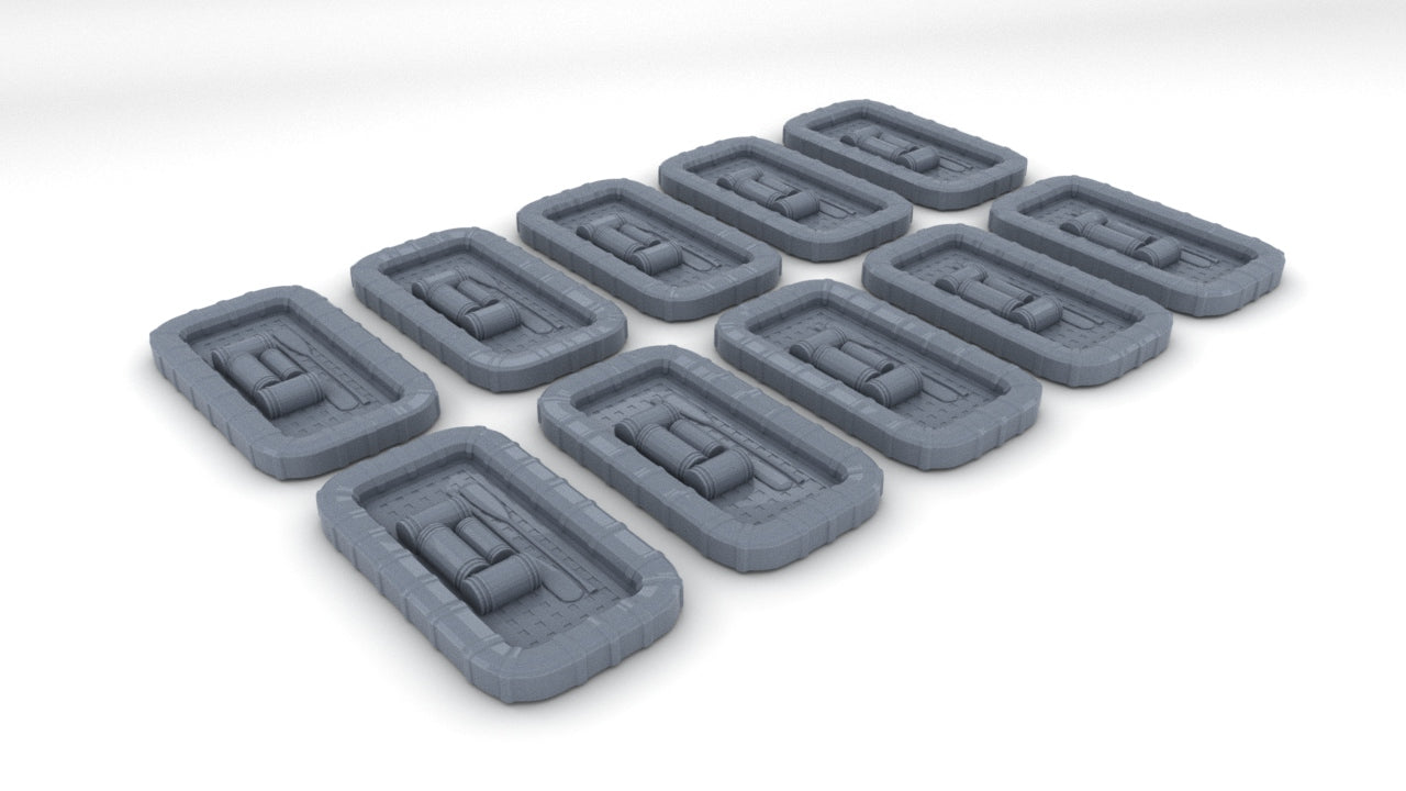 1/144 USN Carly Float Square Set (10 pcs) Resin3Dinteractive