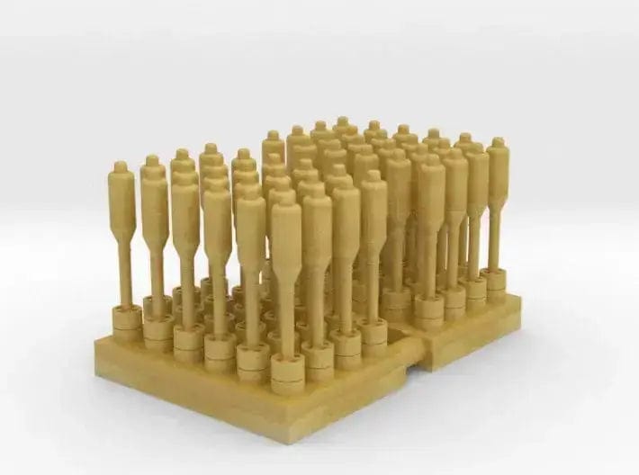 1/144 USN Hedgehog thrower Mk10 rockets set 40pcs - distefan 3d print